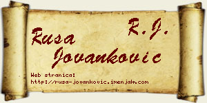 Rusa Jovanković vizit kartica